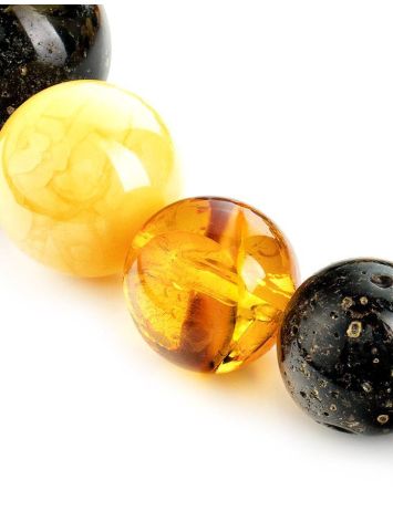 Exclusive Multicolor Amber Ball Beaded Necklace, image , picture 4