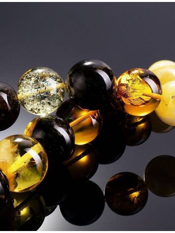 Multicolor Amber Ball Beaded Necklace, image , picture 2
