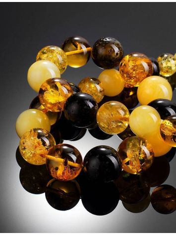 Multicolor Amber Ball Beaded Necklace, image , picture 2