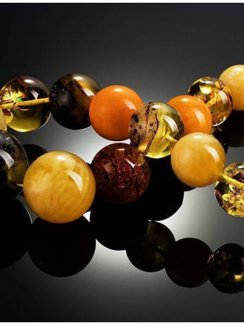 Bold Multicolor Amber Ball Beaded Necklace, image , picture 2