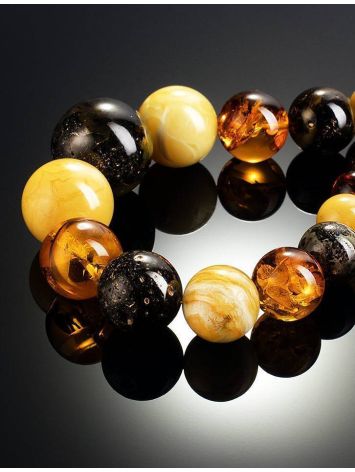 Exclusive Multicolor Amber Ball Beaded Necklace, image , picture 2