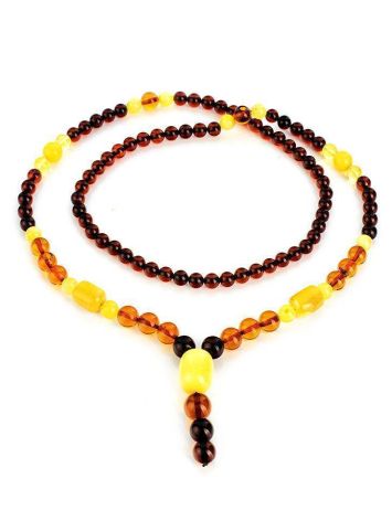 Multicolor Amber Ball Beaded Necklace With Pendant, image , picture 3
