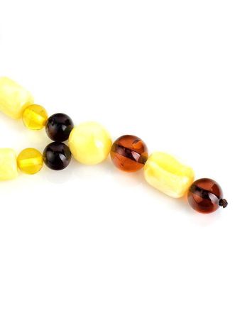 Multicolor Amber Ball Beaded Necklace With Dangle, image , picture 4