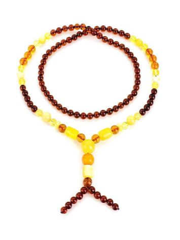 Multicolor Amber Ball Beaded Necklace With Pendant, image , picture 4