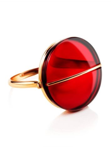 Round Amber Golden Ring The Sangria, Ring Size: 8 / 18, image , picture 4