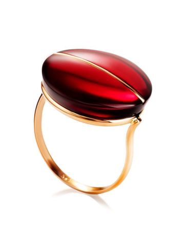 Round Amber Golden Ring The Sangria, Ring Size: 8 / 18, image , picture 6