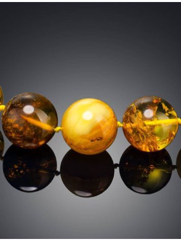 Bold Multicolor Amber Ball Beaded Necklace, image , picture 4