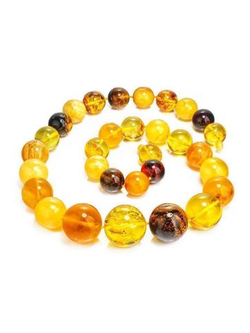 Bold Multicolor Amber Ball Beaded Necklace, image , picture 6