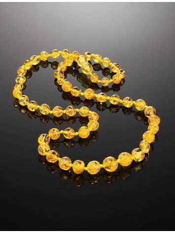 Chic Lemon Amber Ball Beaded Necklace, image , picture 2