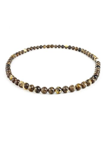 Black Amber Ball Beaded Necklace The Meteor, image , picture 3