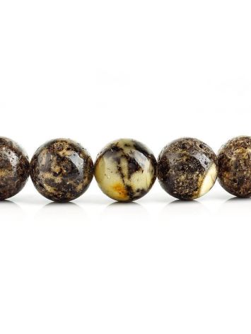 Black Amber Ball Beaded Necklace The Meteor, image , picture 4