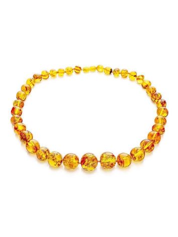 Lemon Amber Ball Beaded Necklace, image , picture 3