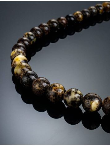 Black Amber Ball Beaded Necklace The Meteor, image , picture 2