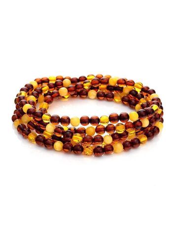 Versatile Two-Toned Amber Ball Beaded Stretch Necklace, image , picture 3