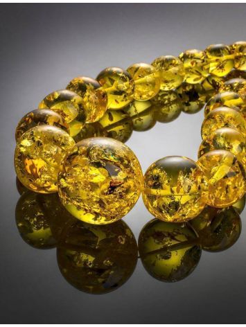 Lemon Amber Ball Beaded Necklace, image , picture 2
