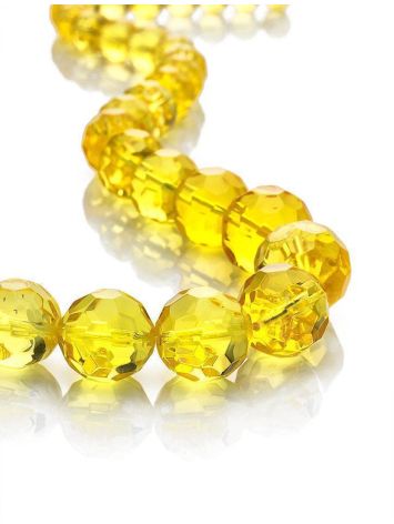 Faceted Lemon Amber Ball Beaded Necklace The Prague, image , picture 4