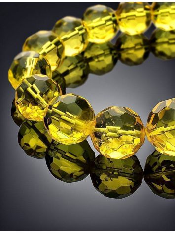 Faceted Lemon Amber Ball Beaded Necklace The Prague, image , picture 2