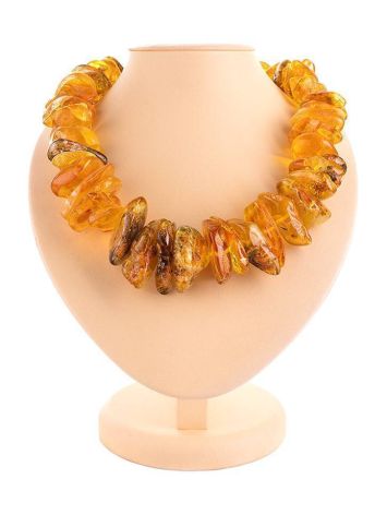 Bold Raw Amber Beaded Necklace, image 