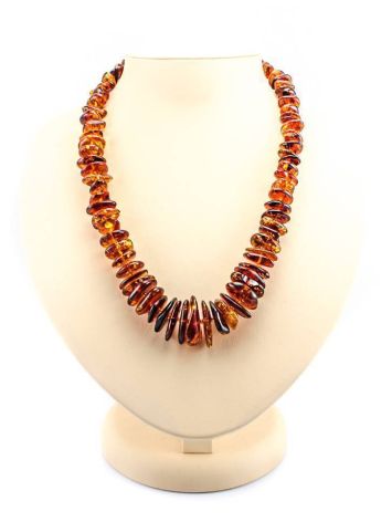 Cognac Amber Beaded Necklace, image 