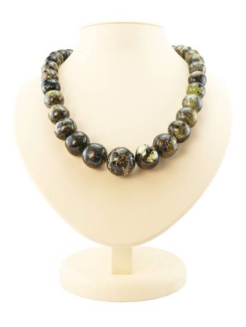 Dark Amber Ball Beaded Necklace The Meteor, image 