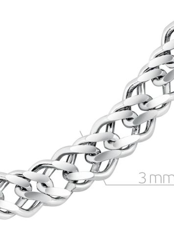 Double Rhomb Silver Chain, Length: 40, image , picture 2