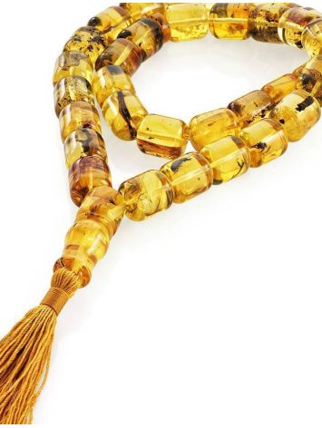 Unique Amber With Inclusions Islamic Rosary With Tassel, image 