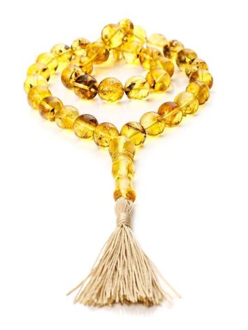 33 Lemon Amber Islamic Rosary With Tassel, image 