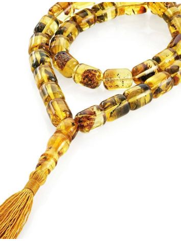 Lemon Amber With Inclusions Islamic Prayer Beads With Tassel, image 