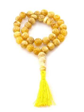 Butterscotch Amber Islamic Prayer Beads With Tassel, image 