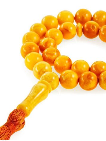 33 Honey Amber Islamic Rosary With Red Tassel, image 