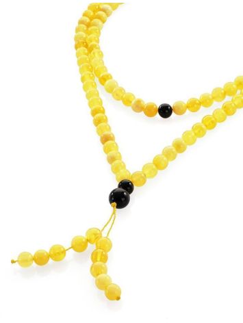 Honey Amber Buddhist Prayer Beads With Dangle, image 