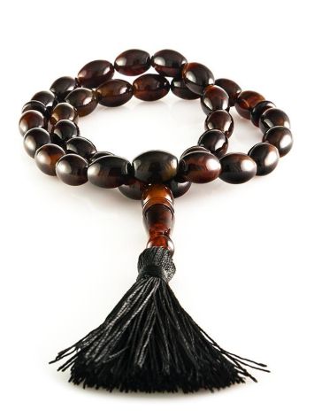 33 Black Amber Islamic Rosary With Tassel, image 