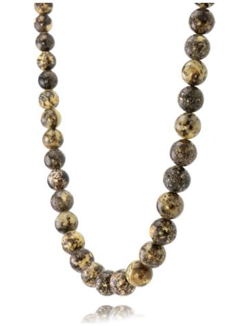 Black Amber Ball Beaded Necklace The Meteor, image , picture 3