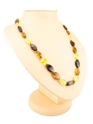 Faceted Multicolor Amber Beaded Necklace, image , picture 6