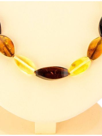 Faceted Multicolor Amber Beaded Necklace, image , picture 2