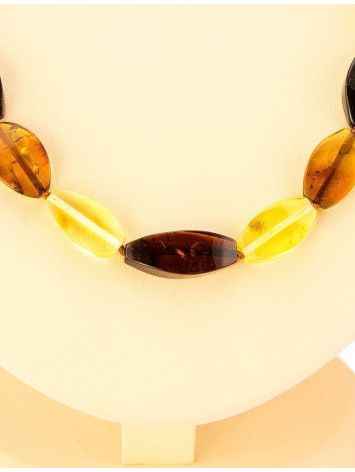 Faceted Multicolor Amber Beaded Necklace, image , picture 2
