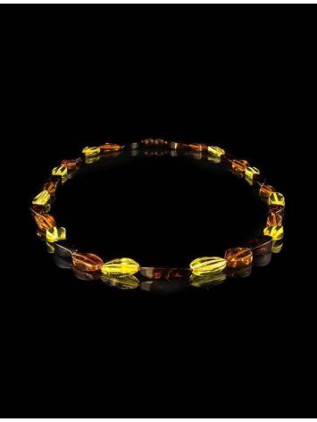 Faceted Multicolor Amber Beaded Necklace, image , picture 5