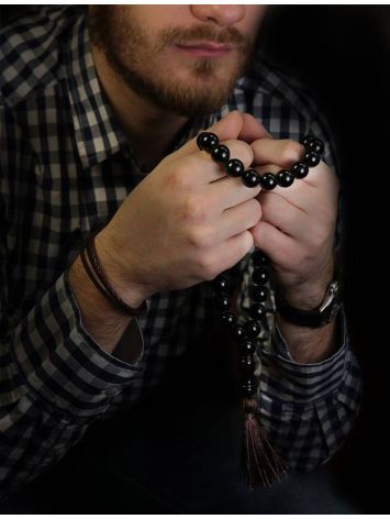 Dark Cherry Amber Islamic Prayer Beads, image , picture 4