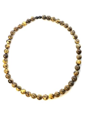 Black Amber Ball Beaded Necklace The Meteor, image , picture 4