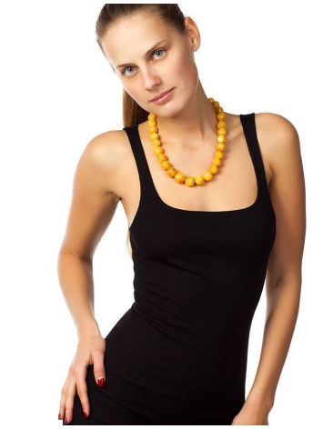 Honey Amber Beaded Necklace, image , picture 2