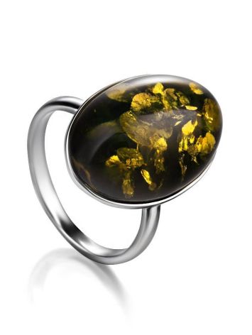 Silver Amber Adjustable Ring The Goji, Ring Size: Adjustable, image 