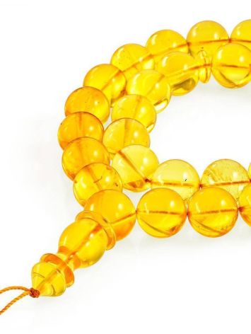High Polished Lemon Amber Islamic Rosary, image 