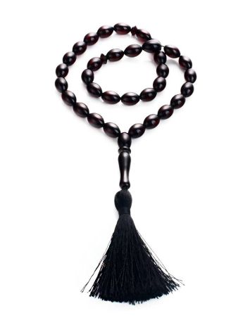 33 Cherry Amber Islamic Beads With Tassel, image 
