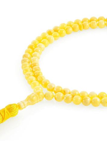 99 Honey Amber Muslim Prayer Beads With Yellow Tassel, image 