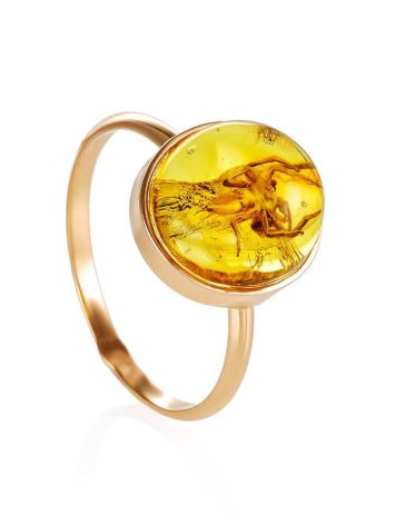 Exclusive Golden Ring With Amber And Inclusions The Clio, Ring Size: 7 / 17.5, image 