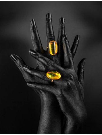 Amber With Inclusion Cocktail Ring The Clio, Ring Size: Adjustable, image , picture 4