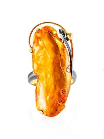 Lemon Amber Cocktail Ring In Gold Plated Silver The Rialto, Ring Size: Adjustable, image , picture 3