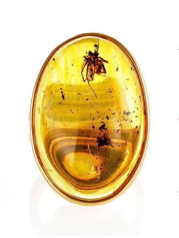 Amber Cocktail Ring With Insect Inclusions The Clio, Ring Size: Adjustable, image , picture 5