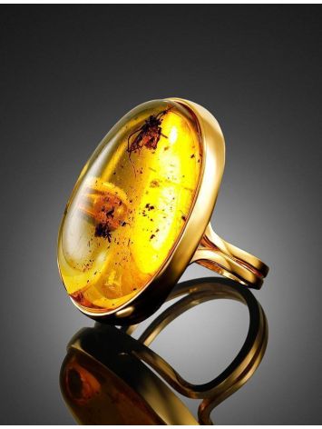 Amber Cocktail Ring With Insect Inclusions The Clio, Ring Size: Adjustable, image , picture 2