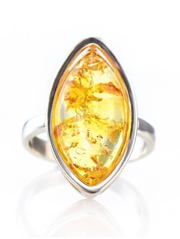 Sterling Silver Ring With Bold Amber Stone The Amaranth, Ring Size: 11 / 20.5, image , picture 3